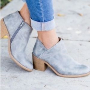 Light Blue Size 8-8.5 (EUR 39) Chunky Booties Zip